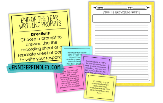 Use these end of year writing prompts to get your 4th and 5th grade students writing as the school year ends.