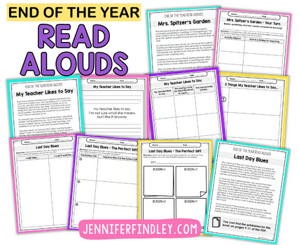 End-of-year read alouds for grades 3-5! Read more about these read alouds that are perfect for the end of the year and grab free printables!