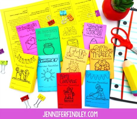 FREE seasonal and holiday reading review mini-booklets for 4th and 5th grade. The novelty and engaging themes will keep your students engaged as you review key reading skills in bite-sized chunks!