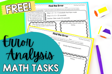 Free error analysis math tasks! Error analysis is a powerful math strategy to help your students think critically and at higher levels in math. Grab free error analysis math tasks for multi-step word problems on this post!