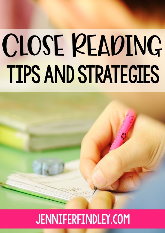 Close reading tips and strategies for success and engagement! Close reading is a great way to help students dig in and analyze a text. This post shares 15 practical close reading tips and strategies to help you implement this reading strategy.