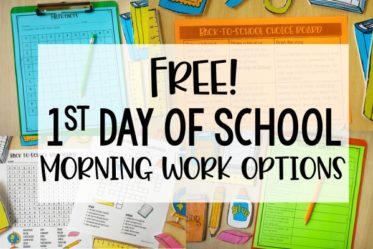 Free first day of school morning work activities for 4th and 5th grade! Worried about what to have the students do when they come in on the first day? Grab some free first day of school activities for morning work on this post!