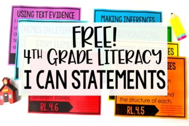 FREE 4th Grade Literacy I Can Statements! Download free I Can Statements and read ideas for how to use these in your classroom.