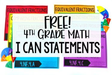 FREE 4th Grade Math I Can Statements! Download free I Can Statements for 4th grade math and read ideas for how to use these in your classroom.