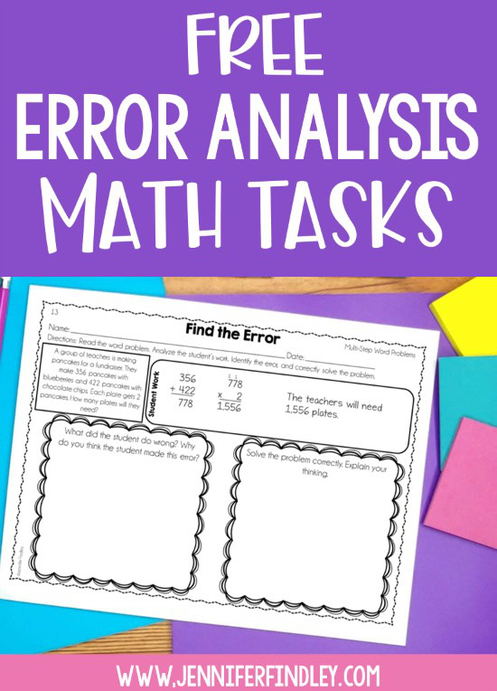 Free Error Analysis Math Printables For Multi Step Word Problems