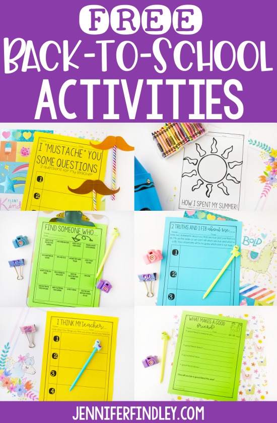 Free Back To School Activities For Grades 3 5