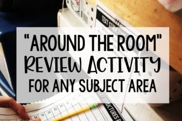 Around the Room Review is a low-prep engaging review activity that gets students moving and collaborating with each other. Read more details on this post!