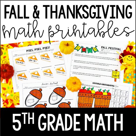 5th Grade Fall Math Logic Puzzles Activities