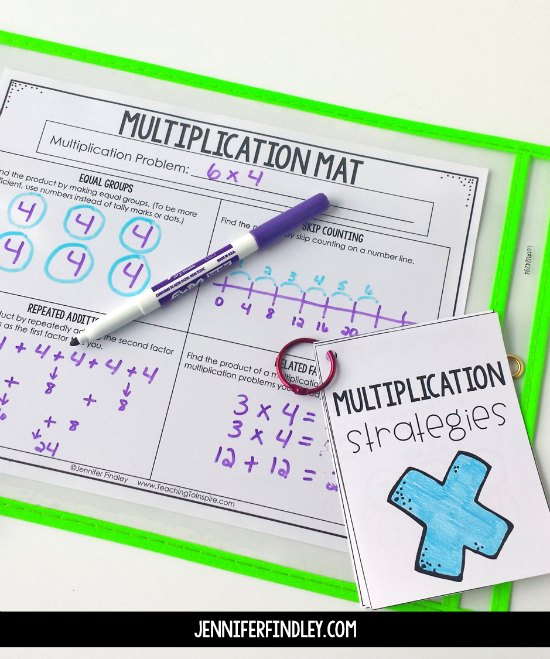 Free math intervention activities for multiplication and division strategies! Use these free work mats and strategy cards to help your students understand and master basic multiplication and division. 