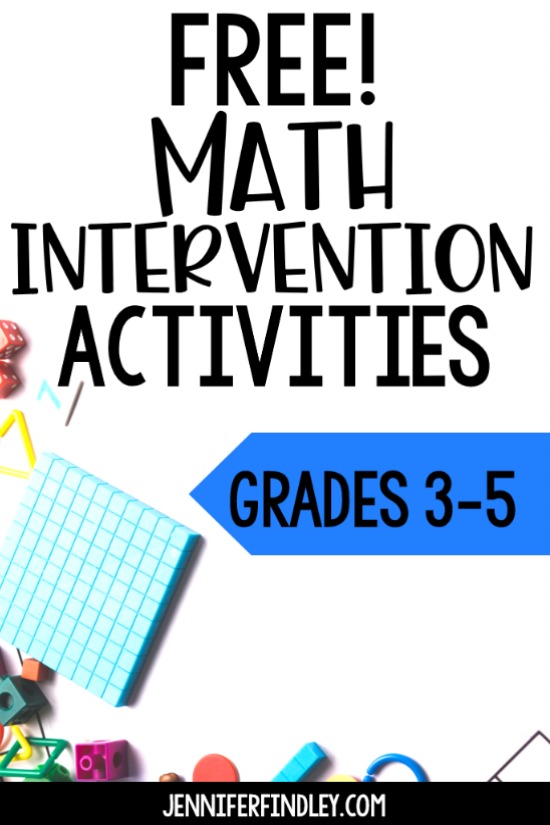 Free math intervention activities for grades 3-5! Use these free math activities to provide additional instruction and intervention to your students with gaps or who need more practice with specific math skills.