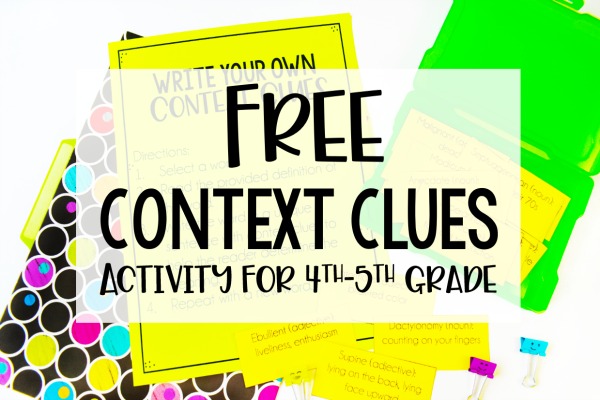 Free context clues activity for grades 4-5! Have your students apply their knowledge of context clues with this rigorous activity.