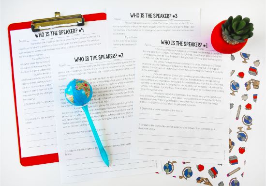 These “Who is the Speaker?” text evidence activities are perfect for getting your students digging into a text looking for multiple pieces of evidence. Check out this post for text evidence activities, tips, and strategies (with freebies!).