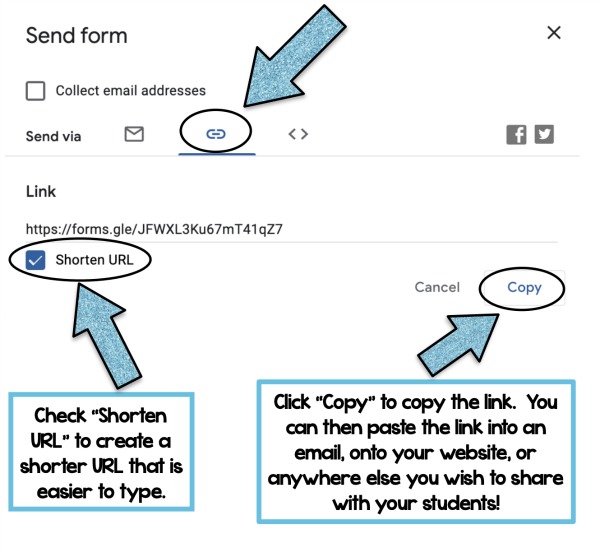 Google Forms are a great option for assigning practice and work online (no matter what online platform you are using). Check out this post for details on how to assign google forms to your students (and grab a free downloadable guide).
