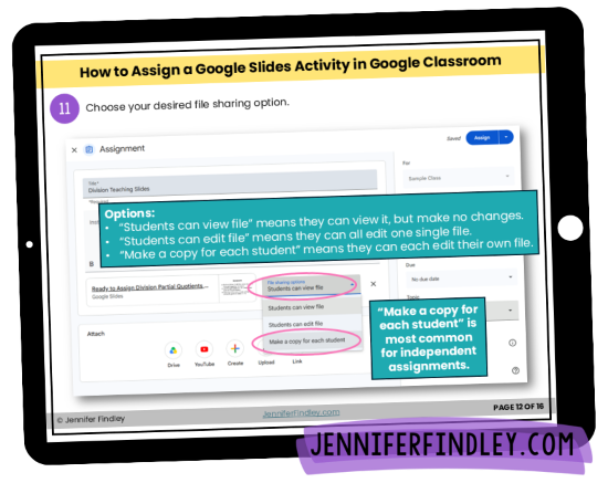 Free Guide! Learn how to assign Google Slides activities and lessons through Google Classroom with this free downloadable guide!