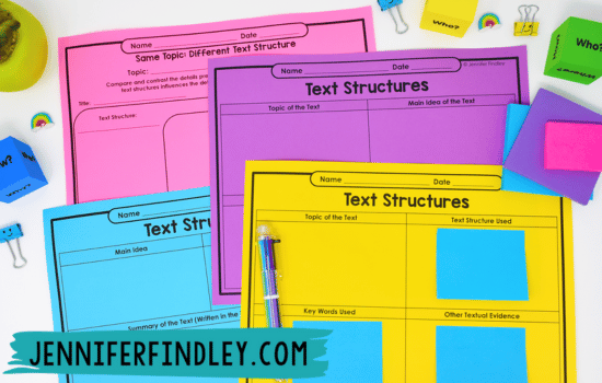 FREE text structures activities! Identifying and understanding text structures is such an important reading skill for students. Grab several free text structure resources to help you teach it on this post.