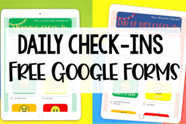 Use these FREE Daily Check-In Google Forms to check in with your students regularly during digital distance learning!
