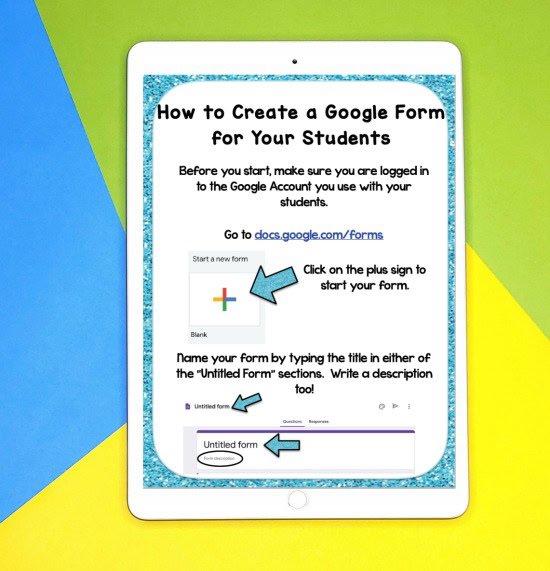 Want to create Google Form activities for your students? Grab a free downloadable guide to help you learn to create your own Google Forms!