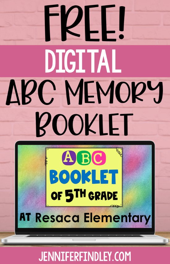 Need a digital end of the year activity? Grab this free digital ABC memory booklet template with options to assign it collaboratively or independently.