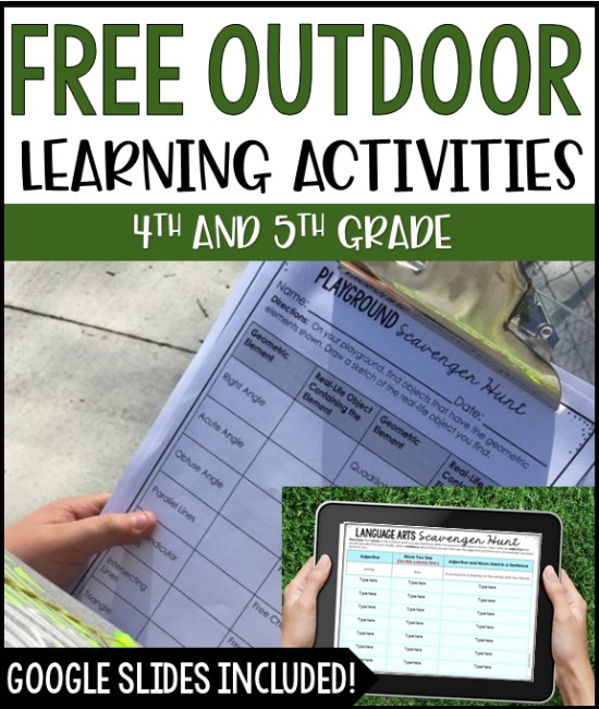 Grab a few FREE outdoor learning activities on this post, including digital outdoor learning activities!