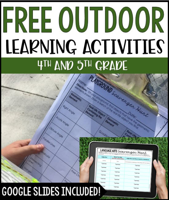 Grab a few FREE outdoor learning activities on this post, including digital outdoor learning activities!