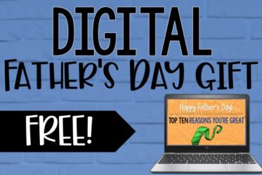 Do you need a digital Father’s Day gift idea this year? Grab a FREE Top Ten Slideshow Gift that your students can make easily in Google Slides and share with their dads or loving guardians!