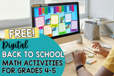 Free back-to-school math activities for 4th and 5th grade! Engage your students while learning about their math interests and skills with these free back to school math activities.