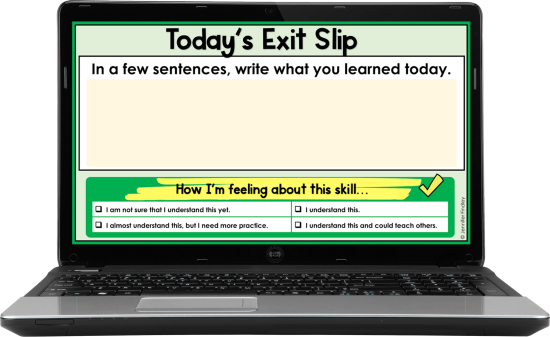 Free digital exit slips to use with any lesson! Use these digital exit tickets to see what your students have learned and allow them to self-reflect.