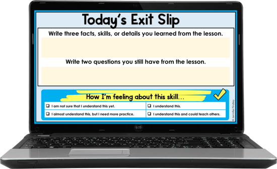 Free digital exit slips to help you assess your students during digital instruction!