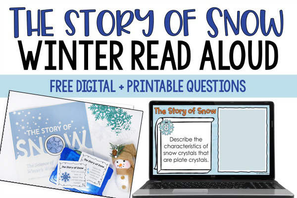 Free digital winter reading activity! Grab FREE digital reading questions to go with The Story of Snow, a winter read aloud for grades 3-5.