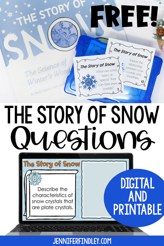Free digital winter reading activity! Grab FREE digital reading questions to go with The Story of Snow, a winter read aloud for grades 3-5.