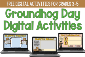 Free Groundhog Day digital activities for grades 3-5! Grab a few simple digital Groundhog Day activities on this post.