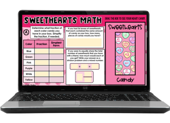Free digital Sweethearts math activity for Valentine’s Day