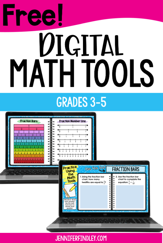 Free digital math tools for grades 3-5! Use these digital math tools to help your student successfully complete digital math activities!