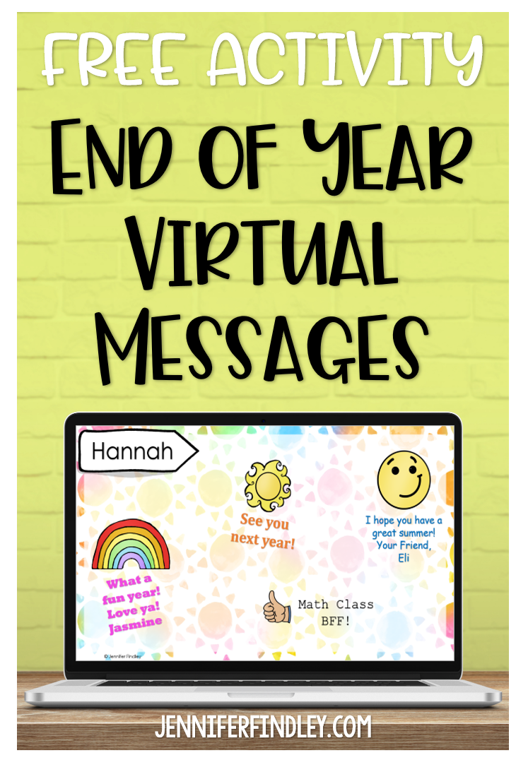 end of year virtual messages freebie