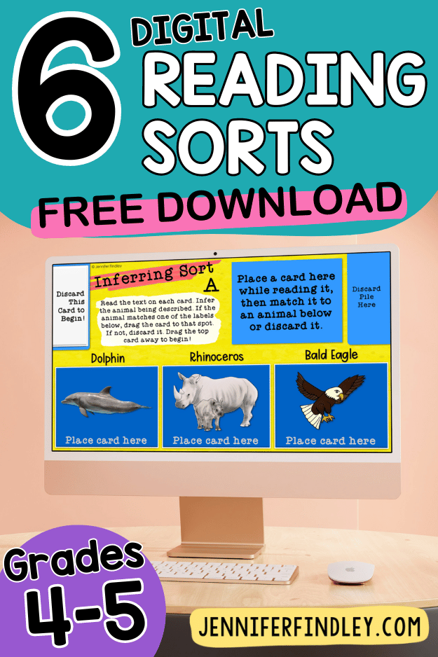 Download these free digital reading sorts for grades 4-5!