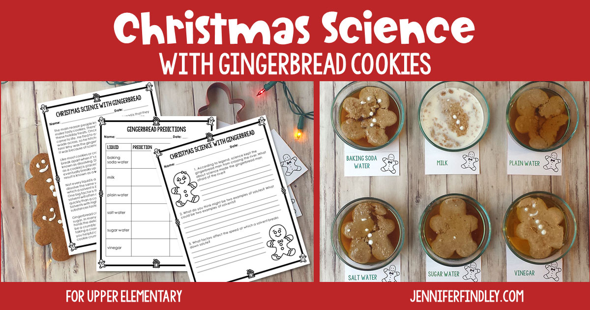 This gingerbread cookie experiment is a perfect Christmas science activity. Get all the details including a free reading passage on this post.