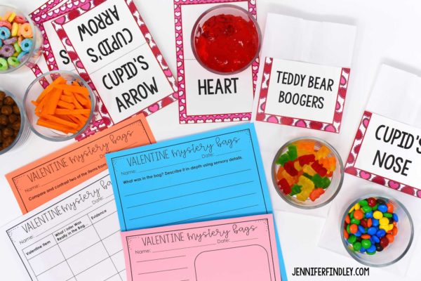 This Valentine's Day mystery bag activity is a great Valentine's Day party activity or behavior incentive for your students. Read more about how to set this up in your classroom and grab some free writing printables on this post.