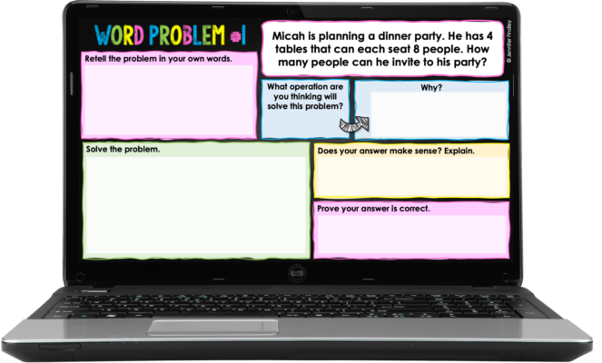 Free intervention word problems for grades 3-5! Use these printable AND digital word problems to help your students find success with word problems.