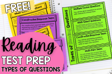 Review types of reading questions with this free test prep resource.