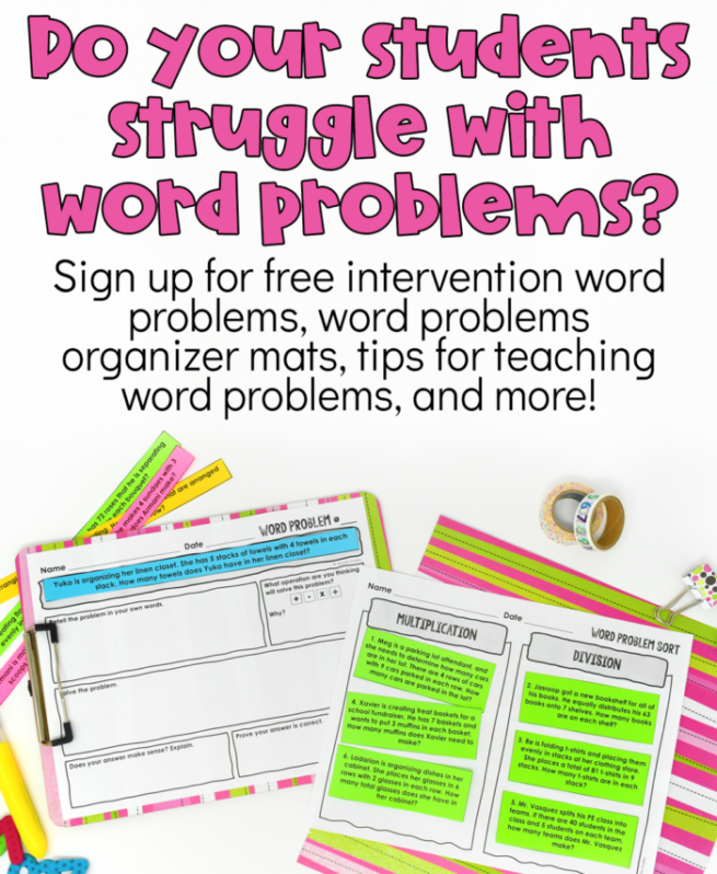 Teaching Division Word Problems: Tips and Free Activities