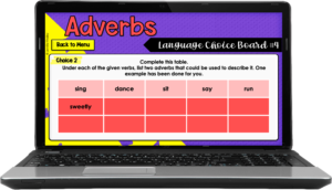 Grab free digital (and printable) choice boards for parts of speech on this post!