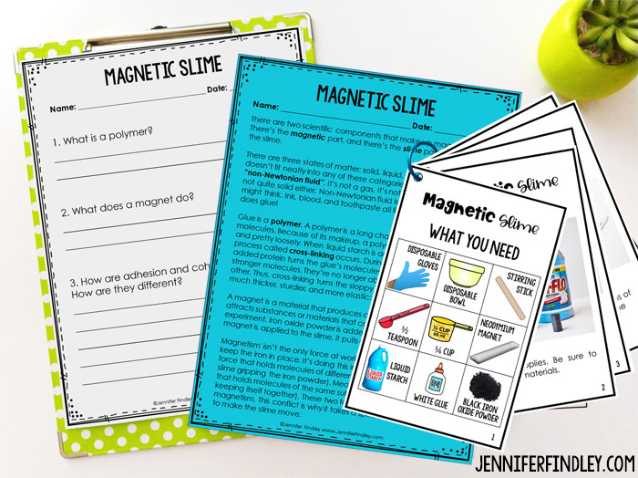 This magnetic slime experiment is a perfect science activity for upper elementary students. Get all the details including a free reading passage on this post.