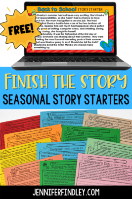 Motivate and engage your 4th and 5th graders to write with FRE “finish the story” writing prompts for the entire year! 