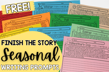 Use these free seasonal writing prompts to have students finish the story that the prompt starts.