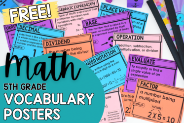 Use these math vocabulary posters to review key terms for your 5th grade students.