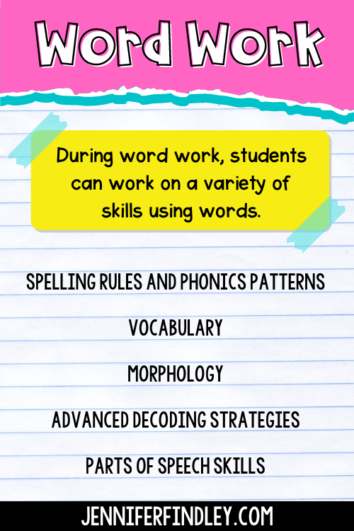 In grades 4-5, students can work on a variety of skills using words. Check out this post for more examples and activities.