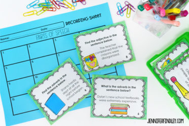 Free Back to School Parts of Speech Task Cards - Teaching with Jennifer ...