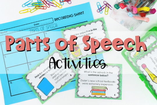 Free Parts Of Speech Activities For 4th And 5th Grade - Teaching With ...