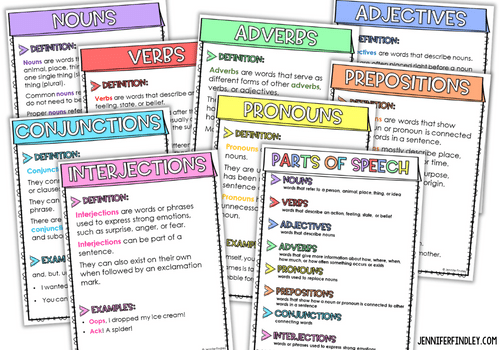 free parts of speech worksheets for 4th grade