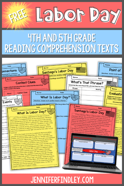 Do you need activities for your reading centers? Check out this free set of Labor Day reading comprehension activities.